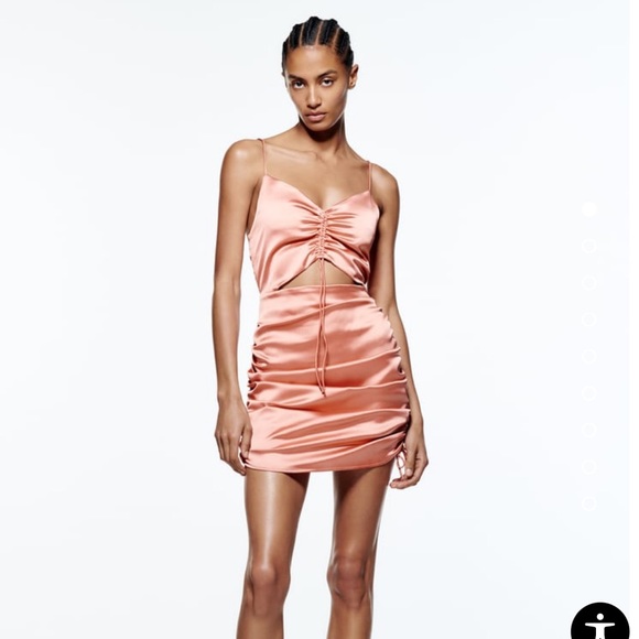 Zara pink stain draped mini dress - Picture 2 of 16